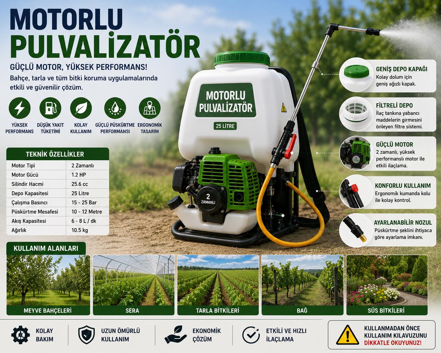 motorlu pulvalizatör